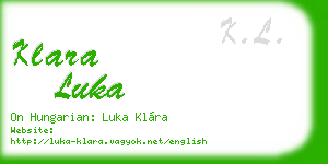 klara luka business card